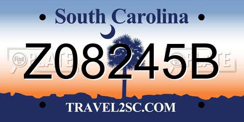 Z08245B South Carolina License Plate
