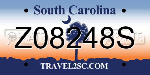 Z08248S South Carolina License Plate