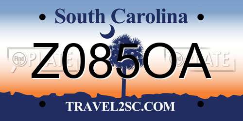 Z085OA South Carolina License Plate