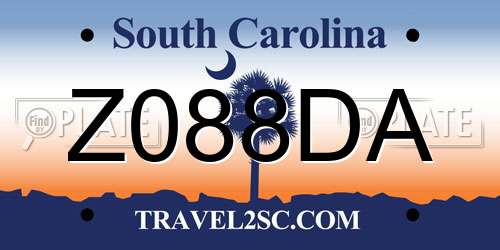 Z088DA South Carolina License Plate