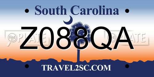Z088QA South Carolina License Plate
