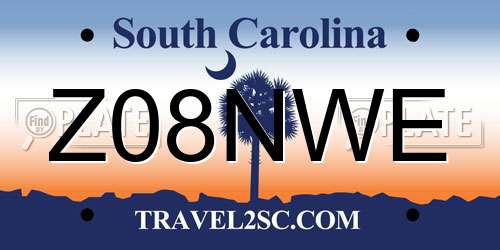 Z08NWE South Carolina License Plate