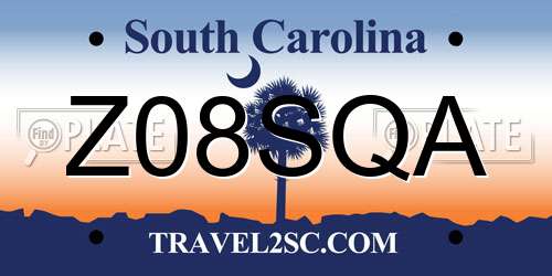 Z08SQA South Carolina License Plate