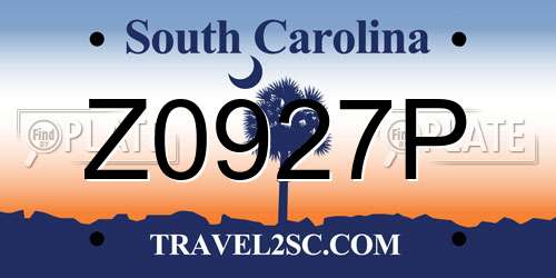 Z0927P South Carolina License Plate
