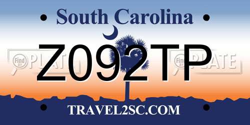 Z092TP South Carolina License Plate