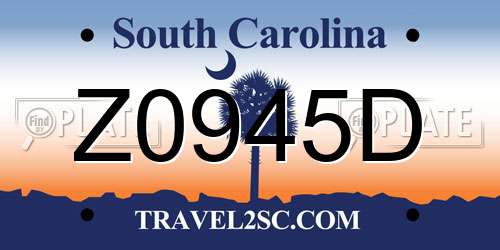 Z0945D South Carolina License Plate
