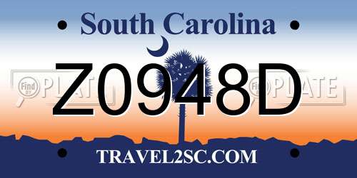 Z0948D South Carolina License Plate