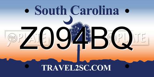 Z094BQ South Carolina License Plate