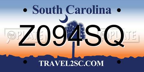 Z094SQ South Carolina License Plate