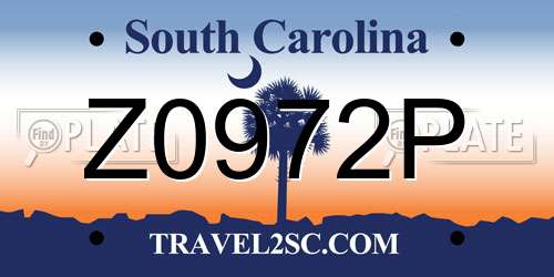 Z0972P South Carolina License Plate