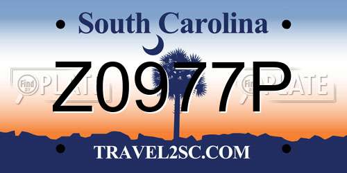 Z0977P South Carolina License Plate