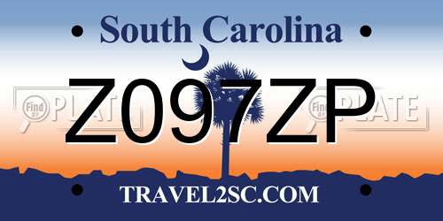 Z097ZP South Carolina License Plate