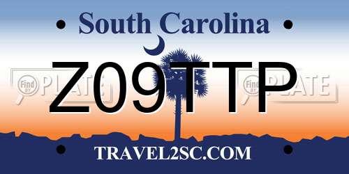 Z09TTP South Carolina License Plate
