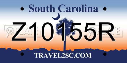 Z10155R South Carolina License Plate