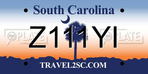 Z111YI South Carolina License Plate