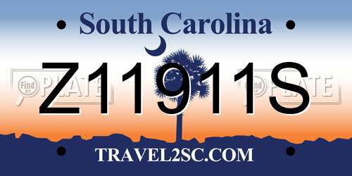 Z11911S South Carolina License Plate