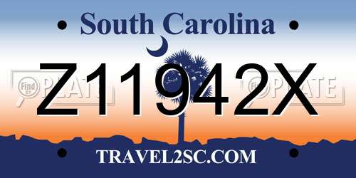 Z11942X South Carolina License Plate