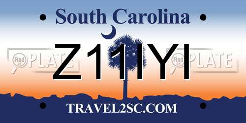 Z11IYI South Carolina License Plate