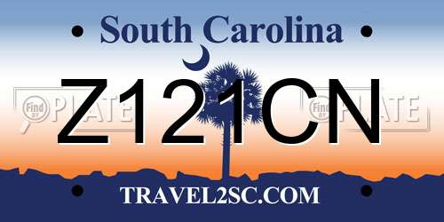 Z121CN South Carolina License Plate