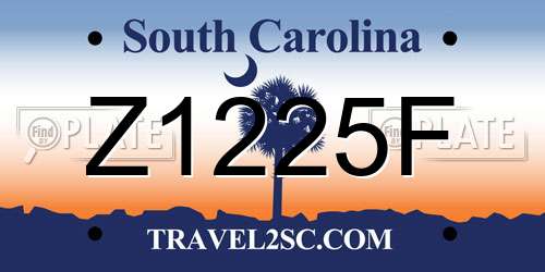 Z1225F South Carolina License Plate
