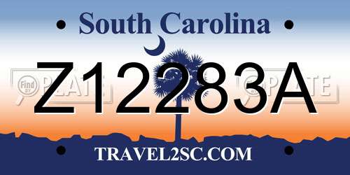 Z12283A South Carolina License Plate