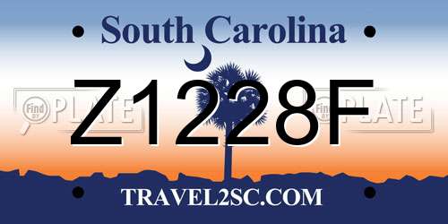 Z1228F South Carolina License Plate