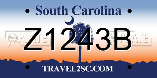 Z1243B South Carolina License Plate