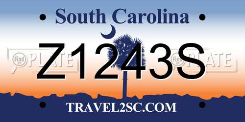 Z1243S South Carolina License Plate