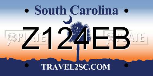 Z124EB South Carolina License Plate