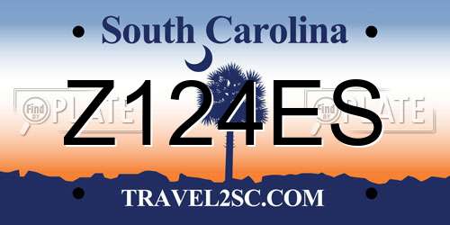 Z124ES South Carolina License Plate