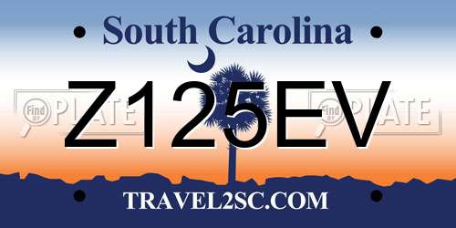 Z125EV South Carolina License Plate