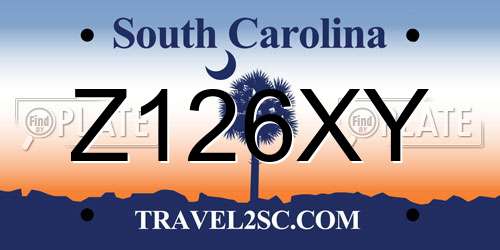 Z126XY South Carolina License Plate