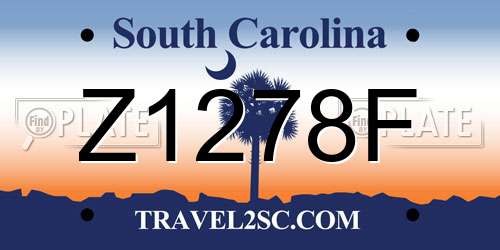 Z1278F South Carolina License Plate
