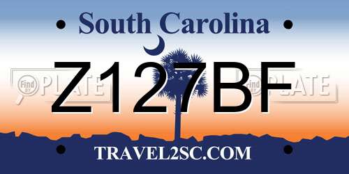 Z127BF South Carolina License Plate