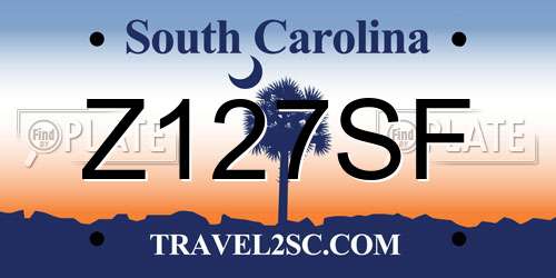 Z127SF South Carolina License Plate