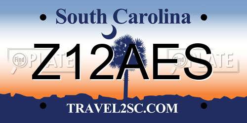 Z12AES South Carolina License Plate