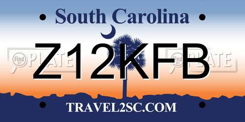 Z12KFB South Carolina License Plate