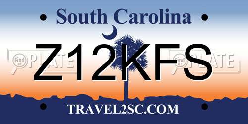 Z12KFS South Carolina License Plate