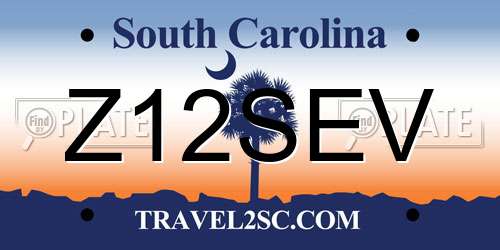 Z12SEV South Carolina License Plate
