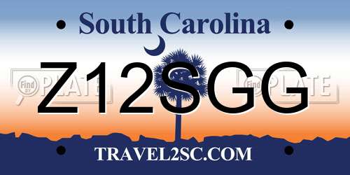 Z12SGG South Carolina License Plate