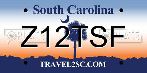 Z12TSF South Carolina License Plate