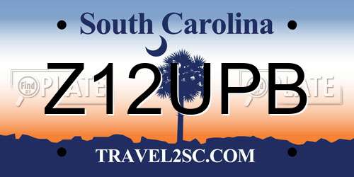 Z12UPB South Carolina License Plate