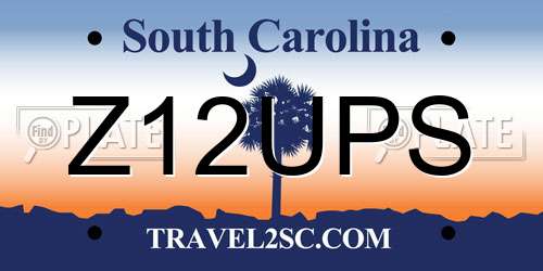 Z12UPS South Carolina License Plate