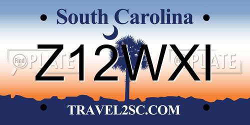 Z12WXI South Carolina License Plate