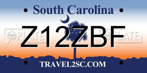Z12ZBF South Carolina License Plate