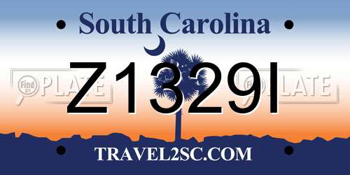 Z1329I South Carolina License Plate