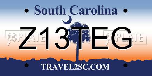 Z13TEG South Carolina License Plate