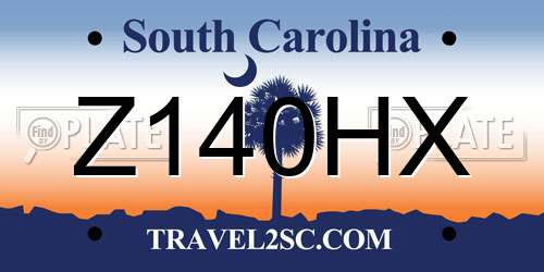 Z140HX South Carolina License Plate