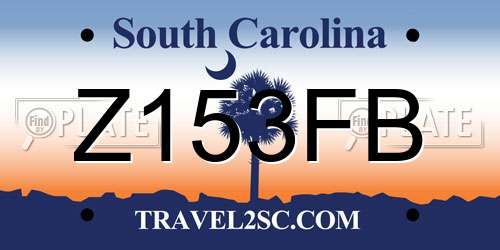 Z153FB South Carolina License Plate