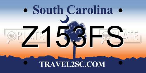 Z153FS South Carolina License Plate